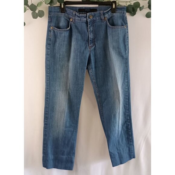VTG Escada Sport Mid Rise Stretch Jeans Size 42 Medium Wash Designer Denim - Picture 1 of 6